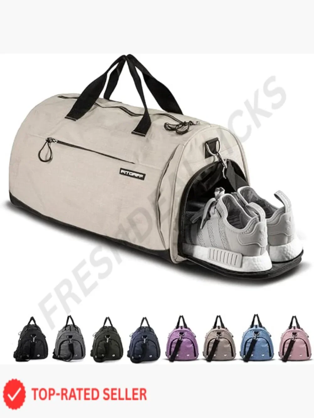55L Gym Duffle Bag with Shoe & Wet Compartment Travel Sports Weekend Carry-on